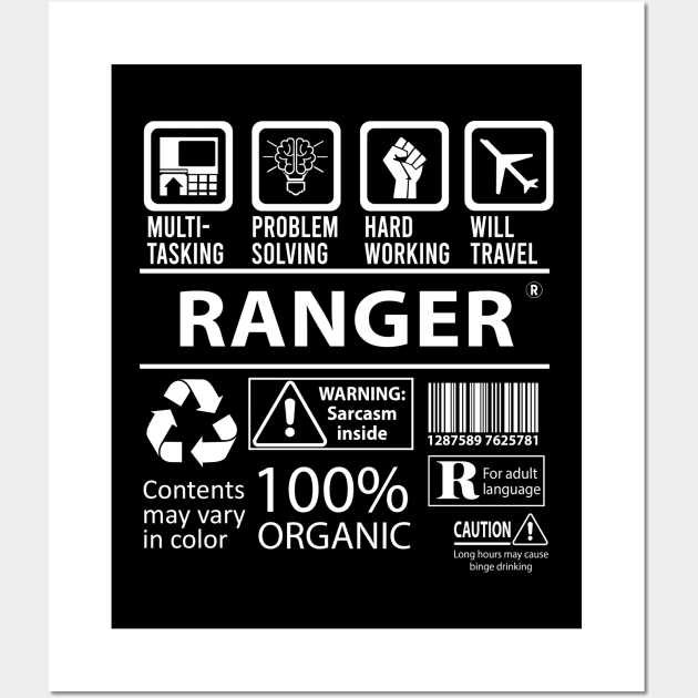 Ranger T Shirt - MultiTasking Certified Job Gift Item Tee Wall Art by Aquastal